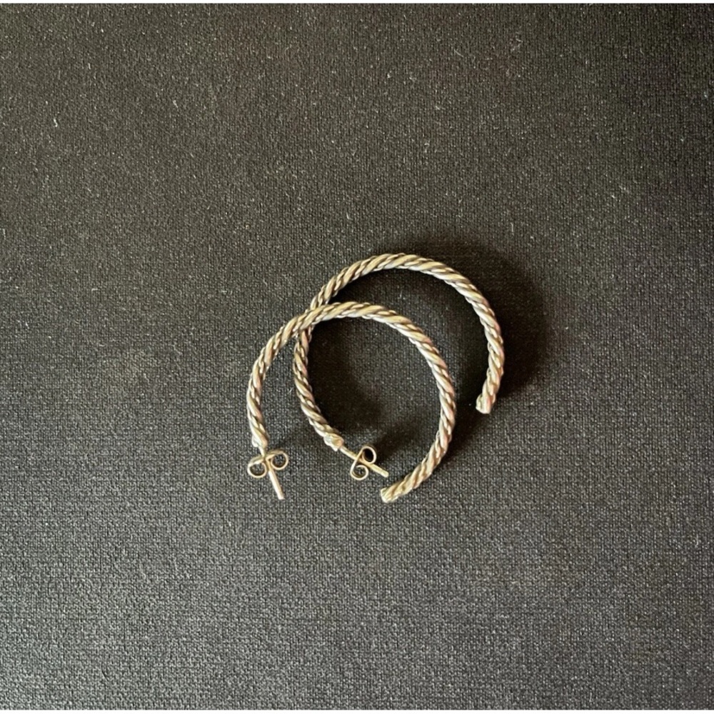 Sterling Silver Twisted Hoop Earrings